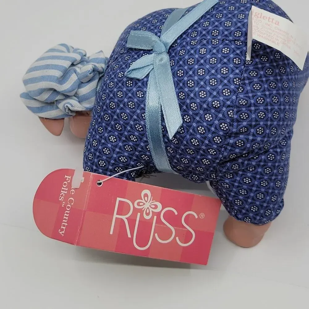 Russ Berrie K Kelly #2641 Country Pigletta mother pig w baby